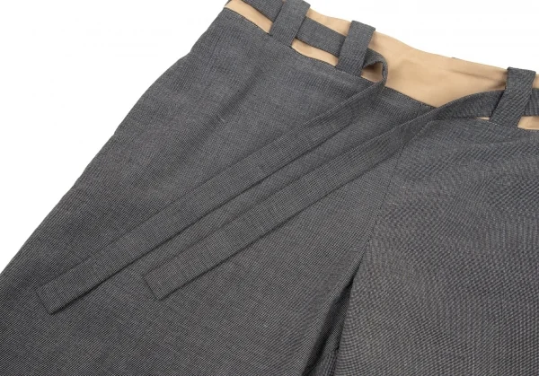 ワイズY's ウエスト切替ドビー織りハーフパンツ グレー2 K-98915_003