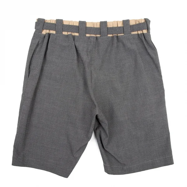 ワイズY's ウエスト切替ドビー織りハーフパンツ グレー2 K-98915_008