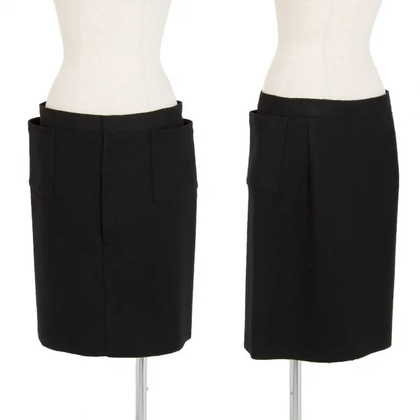 ワイズY's ウールフェルトミニスカート 黒2 K-98918_001