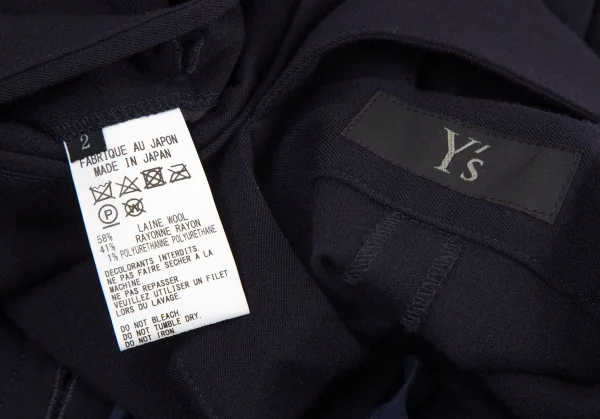 ワイズY's ストレッチウールサルエルオーバーオール 紺2 K-98924_014