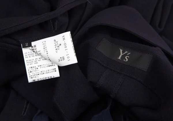 ワイズY's ストレッチウールサルエルオーバーオール 紺2 K-98924_015