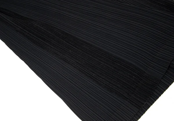 イッセイミヤケISSEY MIYAKE起毛切替ロングプリーツスカート 黒M K-98938_006