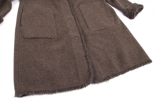 イッセイミヤケハートISSEY MIYAKE HaaT ボア切替リバーシブルニットコート モカ4 K-98947_010