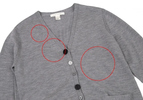 マークジェイコブスMARC JACOBS マルチボタンロングカーディガン グレーS/P K-98953_003