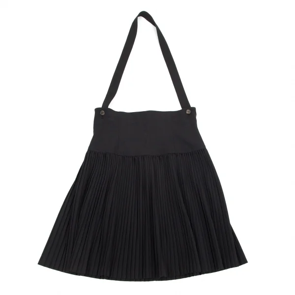 ジュニアゴルチエJUNIOR GAULTIER ショルダーストラップ付きプリーツ切替スカート 黒40 K-98982_002
