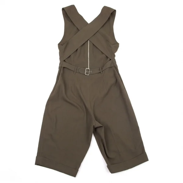 ジュニアゴルチエJUNIOR GAULTIER クロスストラップサロペット カーキ40 K-98983_010