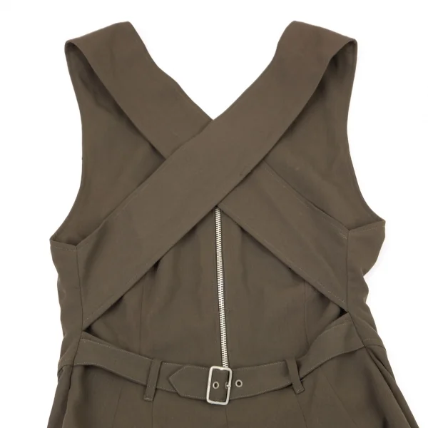 ジュニアゴルチエJUNIOR GAULTIER クロスストラップサロペット カーキ40 K-98983_011