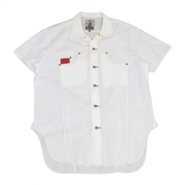 GAULTIER JEAN'S Pocket Design Half Sleeve Shrit White 40 K-98984_001