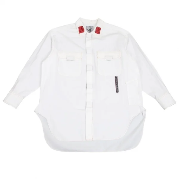 GAULTIER JEAN'S Hook & Loop Design Long Sleeve Shirt White 40 K-98985_001