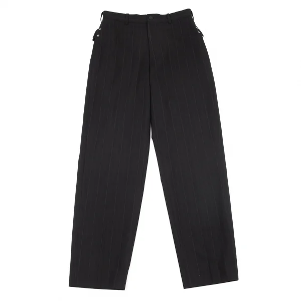 ジャンポールゴルチエ オムJean Paul GAULTIER HOMME バックベルトストライプパンツ 黒46 K-98997_006