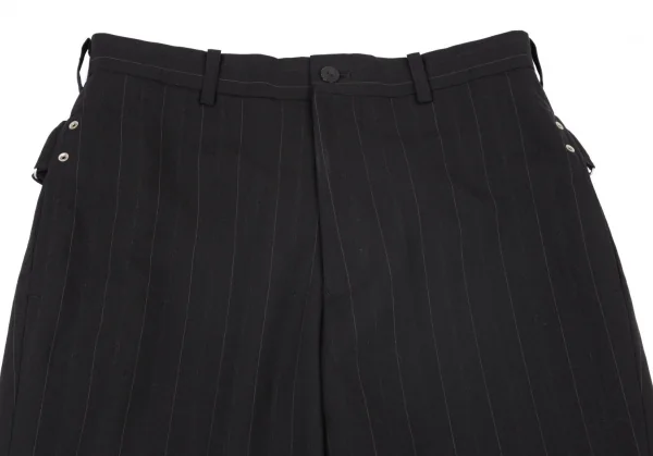ジャンポールゴルチエ オムJean Paul GAULTIER HOMME バックベルトストライプパンツ 黒46 K-98997_007