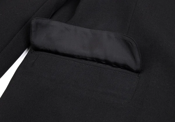 ヨウジヤマモト プールオムYohji Yamamoto POUR HOMME ウールギャバダブルラペルジャケット 黒3 K-99015_012