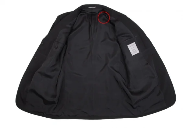 ヨウジヤマモト プールオムYohji Yamamoto POUR HOMME ウールギャバダブルラペルジャケット 黒3 K-99015_014