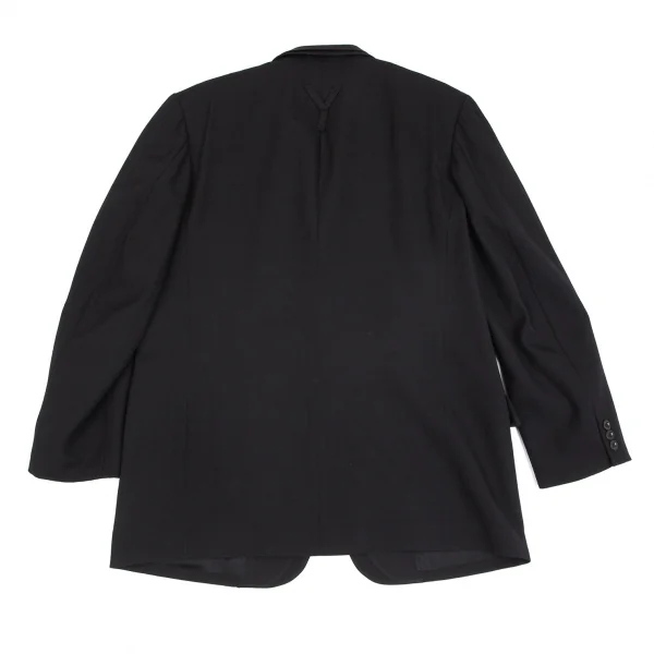 ヨウジヤマモト プールオムYohji Yamamoto POUR HOMME ウールギャバダブルラペルジャケット 黒3 K-99015_002