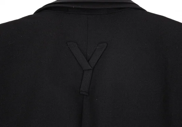 ヨウジヤマモト プールオムYohji Yamamoto POUR HOMME ウールギャバダブルラペルジャケット 黒3 K-99015_003