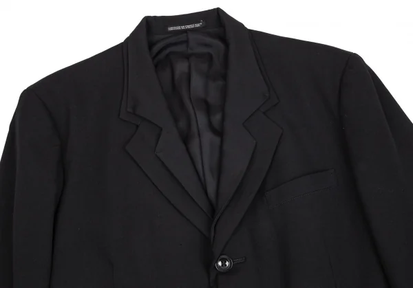 ヨウジヤマモト プールオムYohji Yamamoto POUR HOMME ウールギャバダブルラペルジャケット 黒3 K-99015_004