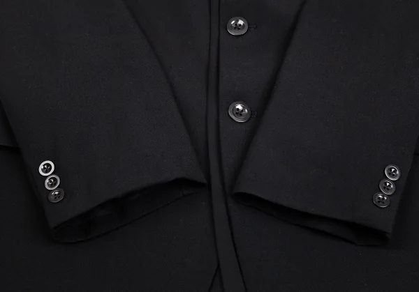 ヨウジヤマモト プールオムYohji Yamamoto POUR HOMME ウールギャバダブルラペルジャケット 黒3 K-99015_009