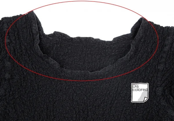 イッセイミヤケ ミーISSEY MIYAKE me カリフラワーフレンチスリーブトップス 黒M位 K-99044_003