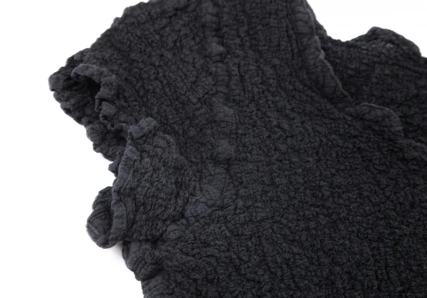 イッセイミヤケ ミーISSEY MIYAKE me カリフラワーフレンチスリーブトップス 黒M位 K-99044_004