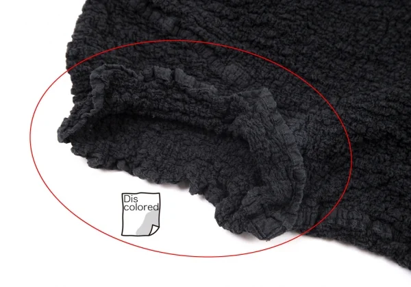 イッセイミヤケ ミーISSEY MIYAKE me カリフラワーフレンチスリーブトップス 黒M位 K-99044_005