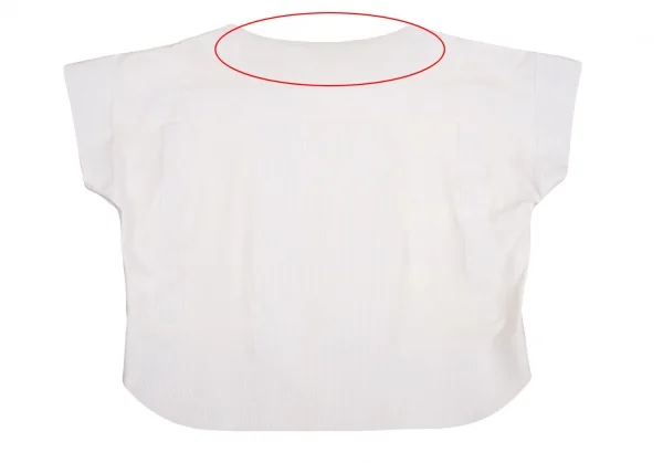 イッセイミヤケISSEY MIYAKE ドットテープ切替裁ち切りカットソー 白2 K-99055_014