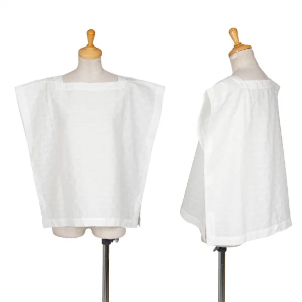 イッセイミヤケISSEY MIYAKE トライアングルピースプリントトップス 白2 K-99059_001