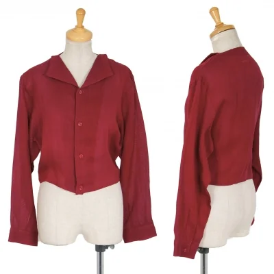 ヨウジヤマモト ファムYohji Yamamoto FEMMEトライアングルカラーショートブラウス 赤