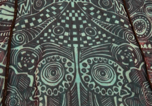 ジャンポールゴルチエ ファムJean Paul GAULTIER FEMME トライバル柄パワーネットキャミワンピース エンジ水色40 K-99087_013