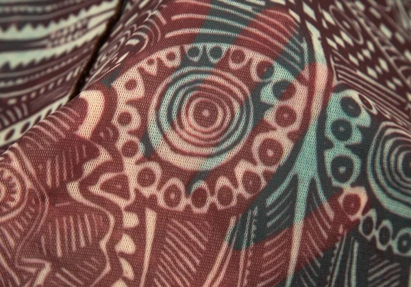 ジャンポールゴルチエ ファムJean Paul GAULTIER FEMME トライバル柄パワーネットキャミワンピース エンジ水色40 K-99087_014