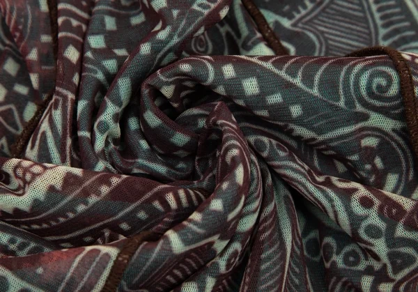 ジャンポールゴルチエ ファムJean Paul GAULTIER FEMME トライバル柄パワーネットキャミワンピース エンジ水色40 K-99087_015