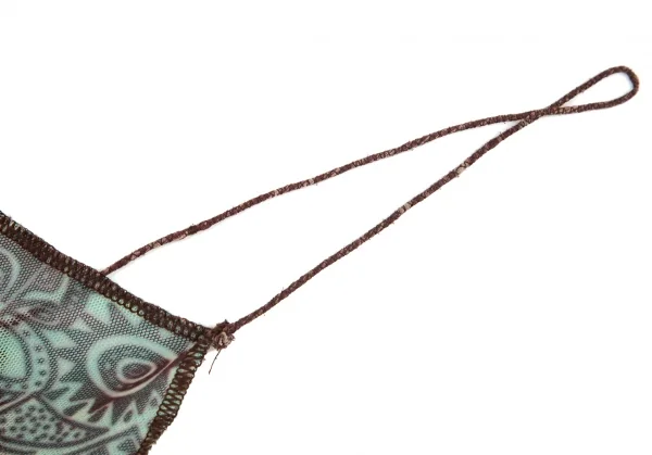 ジャンポールゴルチエ ファムJean Paul GAULTIER FEMME トライバル柄パワーネットキャミワンピース エンジ水色40 K-99087_004