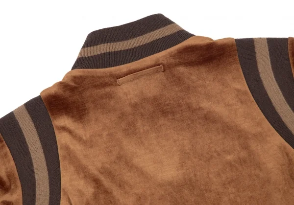 ジャンポールゴルチエ ファムJean Paul GAULTIER FEMME リブ切替変形ベロアブルゾン 茶40 K-99091_014