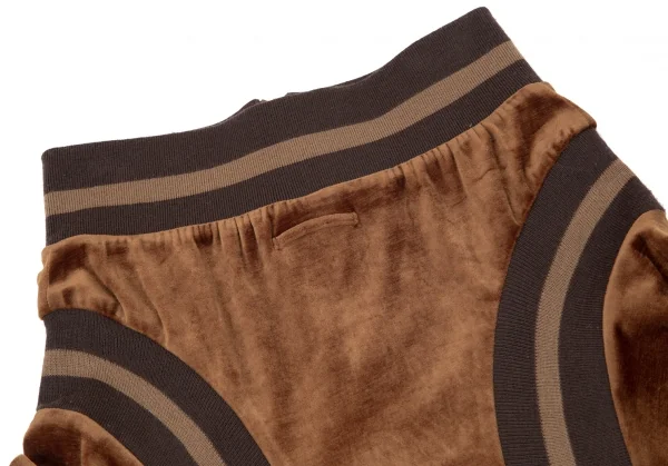 ジャンポールゴルチエ ファムJean Paul GAULTIER FEMME リブ切替変形ベロアスカート 茶40 K-99092_011