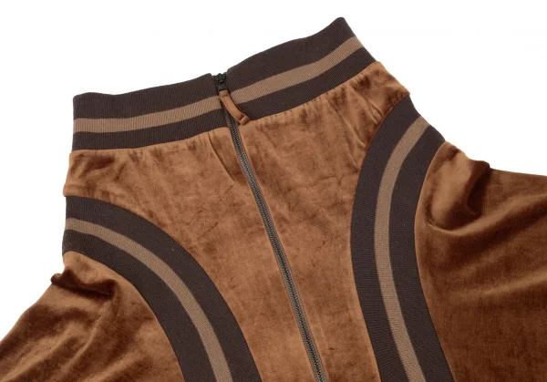 ジャンポールゴルチエ ファムJean Paul GAULTIER FEMME リブ切替変形ベロアスカート 茶40 K-99092_003