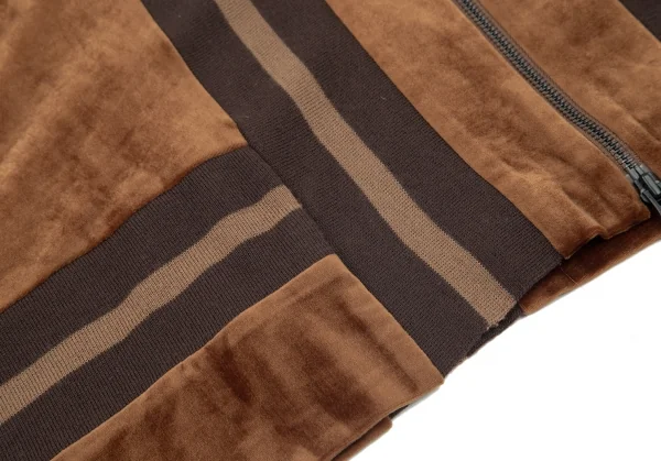 ジャンポールゴルチエ ファムJean Paul GAULTIER FEMME リブ切替変形ベロアスカート 茶40 K-99092_006