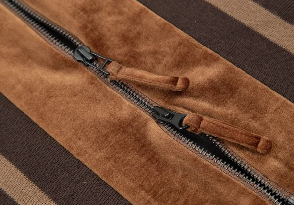 ジャンポールゴルチエ ファムJean Paul GAULTIER FEMME リブ切替変形ベロアスカート 茶40 K-99092_007