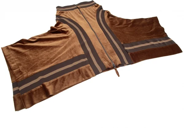 ジャンポールゴルチエ ファムJean Paul GAULTIER FEMME リブ切替変形ベロアセットアップ 茶40 K-99093_014