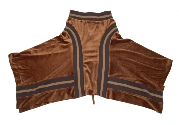 ジャンポールゴルチエ ファムJean Paul GAULTIER FEMME リブ切替変形ベロアセットアップ 茶40 K-99093_017