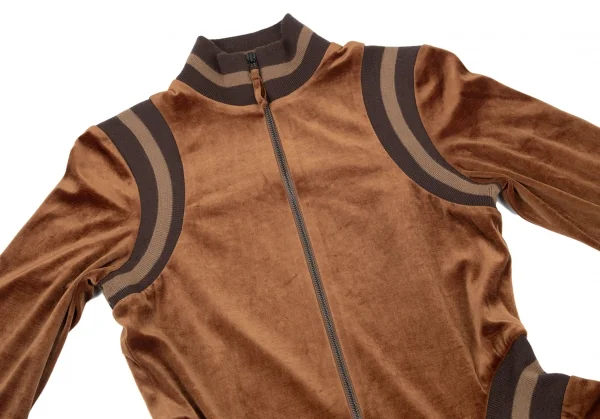 ジャンポールゴルチエ ファムJean Paul GAULTIER FEMME リブ切替変形ベロアセットアップ 茶40 K-99093_004