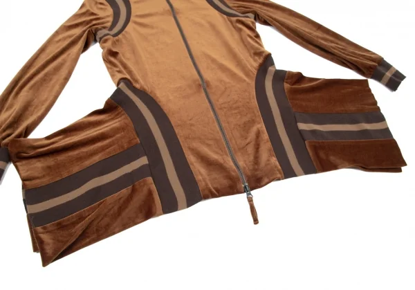 ジャンポールゴルチエ ファムJean Paul GAULTIER FEMME リブ切替変形ベロアセットアップ 茶40 K-99093_006