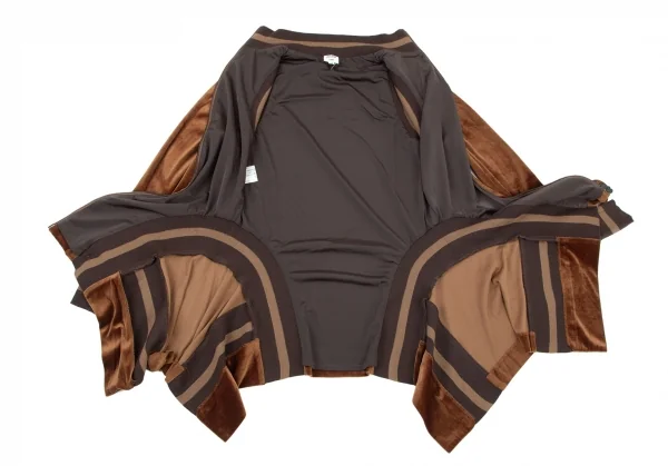ジャンポールゴルチエ ファムJean Paul GAULTIER FEMME リブ切替変形ベロアセットアップ 茶40 K-99093_007