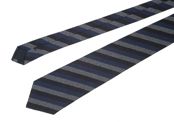 コムデギャルソン オムCOMME des GARCONS HOMME レジメンタルストライプネクタイ 黒青グレー K-99137_002