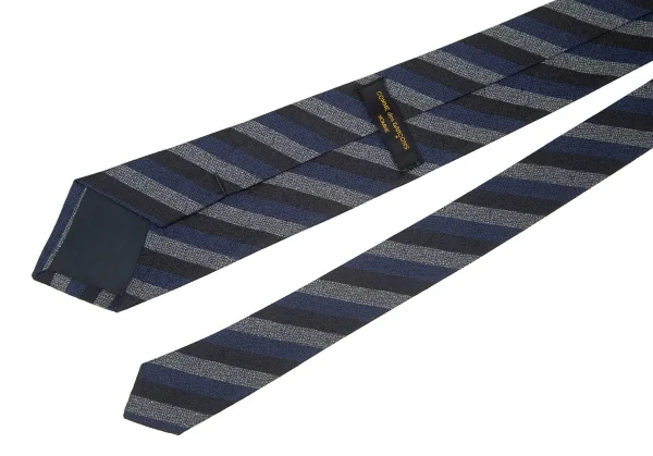 コムデギャルソン オムCOMME des GARCONS HOMME レジメンタルストライプネクタイ 黒青グレー K-99137_003