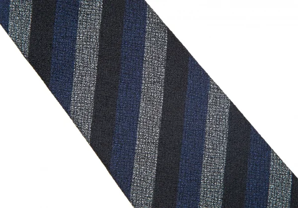 コムデギャルソン オムCOMME des GARCONS HOMME レジメンタルストライプネクタイ 黒青グレー K-99137_004