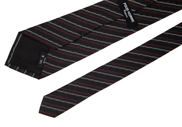 イザックY'SACCS POUR HOMMME バイアスストライプネクタイ 黒 K-99141_003