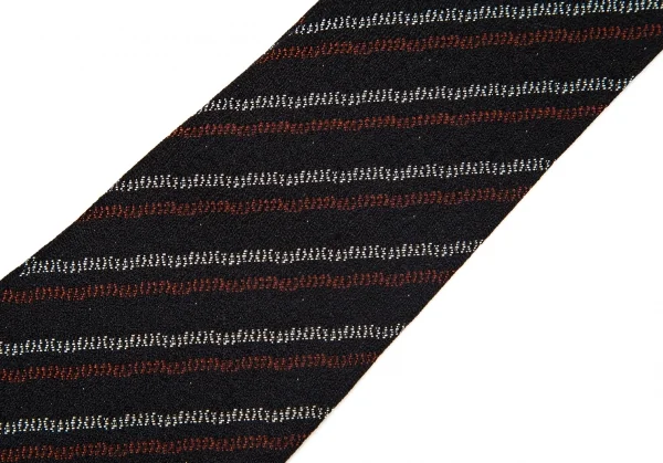 イザックY'SACCS POUR HOMMME バイアスストライプネクタイ 黒 K-99141_004