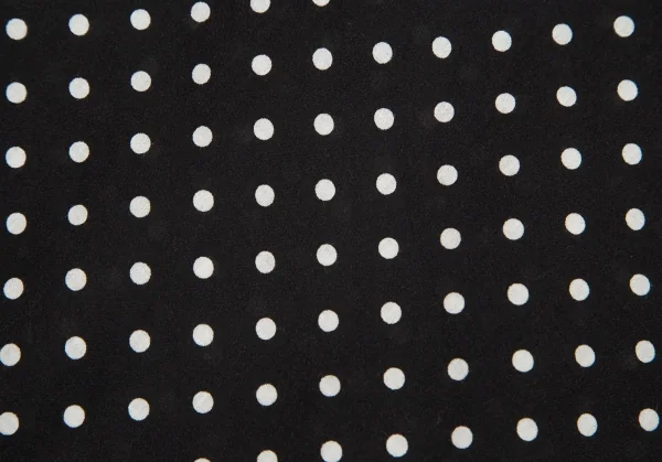 ヨウジヤマモト ノアールYohji Yamamoto NOIR コットン袖パッチアシンメトリービッグシルエットドット半袖シャツ 黒1 K-99147_010