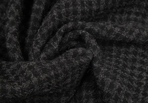 ヨウジヤマモト ノアールYohji Yamamoto NOIR アルパカ混アシンメトリーピークドラペルBジャケット 黒グレー2 K-99148_013