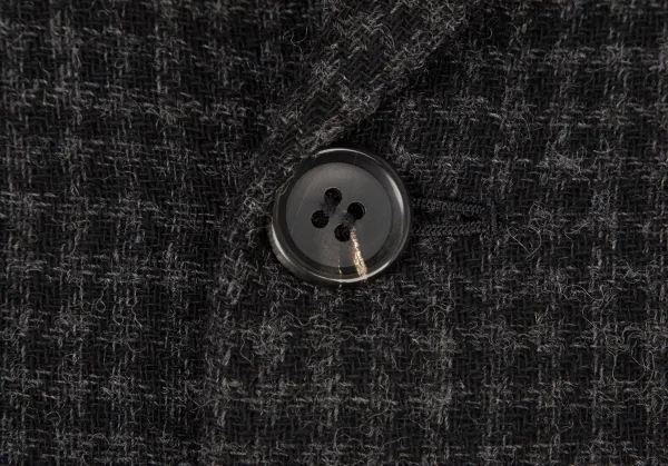 ヨウジヤマモト ノアールYohji Yamamoto NOIR アルパカ混アシンメトリーピークドラペルBジャケット 黒グレー2 K-99148_004