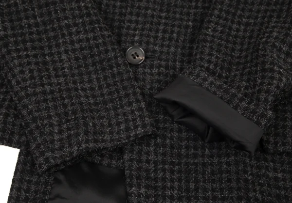 ヨウジヤマモト ノアールYohji Yamamoto NOIR アルパカ混アシンメトリーピークドラペルBジャケット 黒グレー2 K-99148_006